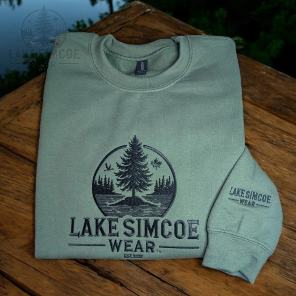 Lake Simcoe Wear Classic Military Green Crewneck