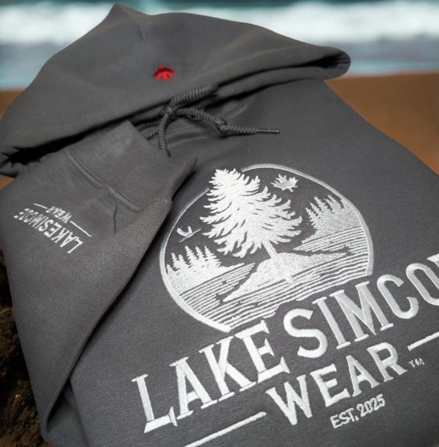 Lake Simcoe Wear Classic Hoodie Charcoal Grey